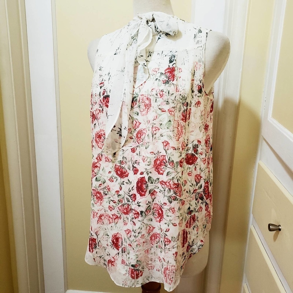 Marchesa Rose Sleeveless Blouse | Tie-Up Neck — image 2 of 5